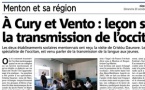 Vue partielle de l'article de Nice Matin. Féclicitations à nos confrères pour cette mise en valeur du travail des profs d'occitan ! 